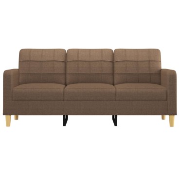vidaXL Καναπές Τριθέσιος Καφέ Υφασμάτινος 198x77x80cm 1 τεμ.
