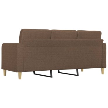 vidaXL Καναπές Τριθέσιος Καφέ Υφασμάτινος 198x77x80cm 1 τεμ.
