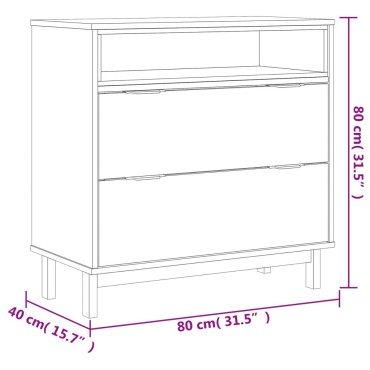 vidaXL Συρταριέρα FLAM 80x40x80cm από Μασίφ Ξύλο Πεύκου 1 τεμ.