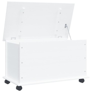 vidaXL Μπαούλο με Ρόδες ALTA Λευκό 73x39,5x43cm Μασίφ Ξύλο Πεύκου 1 τεμ.
