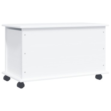 vidaXL Μπαούλο με Ρόδες ALTA Λευκό 73x39,5x43cm Μασίφ Ξύλο Πεύκου 1 τεμ.