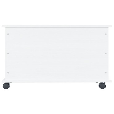 vidaXL Μπαούλο με Ρόδες ALTA Λευκό 73x39,5x43cm Μασίφ Ξύλο Πεύκου 1 τεμ.