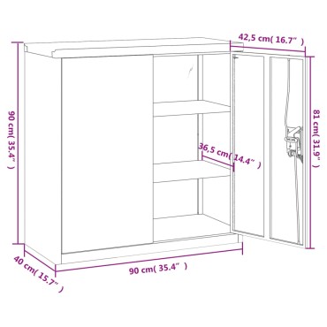 vidaXL Αρχειοθήκη Μαύρη 90x40x90cm από Ατσάλι 1 τεμ.