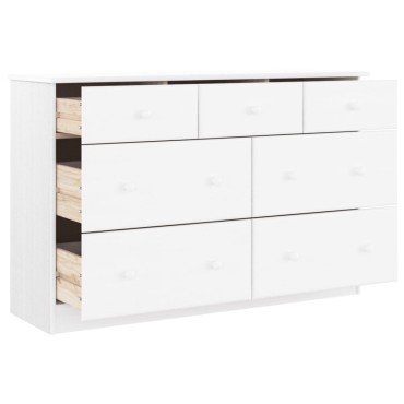 vidaXL Συρταριέρα ALTA Λευκή 112x35x73cm από Μασίφ Ξύλο Πεύκου 1 τεμ.
