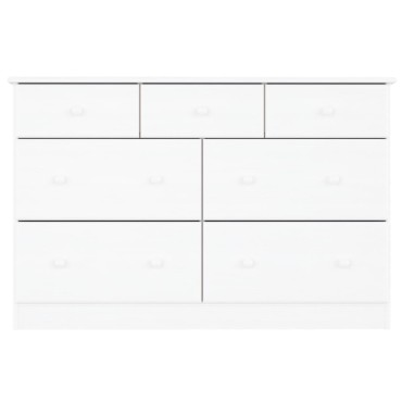 vidaXL Συρταριέρα ALTA Λευκή 112x35x73cm από Μασίφ Ξύλο Πεύκου 1 τεμ.