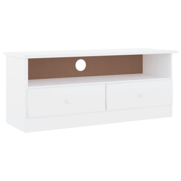 vidaXL Έπιπλο Τηλ. Συρτάρια ALTA Λευκό 100x35x41cm Μασίφ Ξύλο Πεύκου