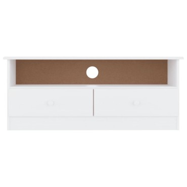 vidaXL Έπιπλο Τηλ. Συρτάρια ALTA Λευκό 100x35x41cm Μασίφ Ξύλο Πεύκου