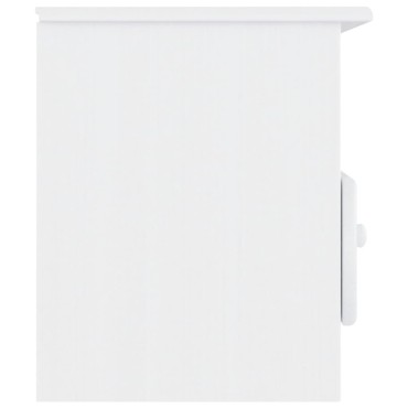 vidaXL Έπιπλο Τηλ. Συρτάρια ALTA Λευκό 100x35x41cm Μασίφ Ξύλο Πεύκου