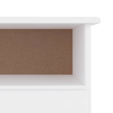 vidaXL Έπιπλο Τηλ. Συρτάρια ALTA Λευκό 100x35x41cm Μασίφ Ξύλο Πεύκου
