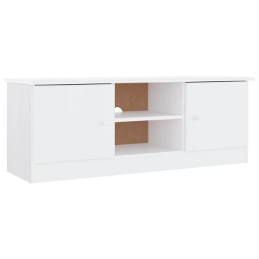 vidaXL Έπιπλο Τηλεόρασης ALTA Λευκό 112x35x41cm από Μασίφ Ξύλο Πεύκου