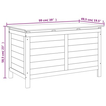 vidaXL Μπαούλο Αποθ. Κήπου Ανθρακί 99x49,5x58,5cm Μασίφ Ξύλο Ελάτης 1 τεμ.