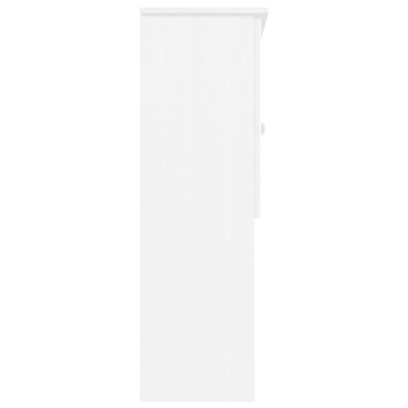 vidaXL Πάνω Ντουλάπι-Βιτρίνα ALTA Λευκό 77x30x92cm Μασίφ Ξύλο Πεύκου 1 τεμ.