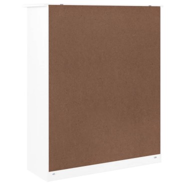 vidaXL Πάνω Ντουλάπι-Βιτρίνα ALTA Λευκό 77x30x92cm Μασίφ Ξύλο Πεύκου 1 τεμ.