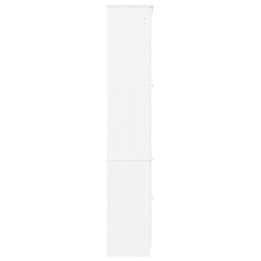 vidaXL Βιτρίνα Γυάλινη ALTA Λευκό 77x35x186,5cm από Μασίφ Ξύλο Πεύκου 1 τεμ.