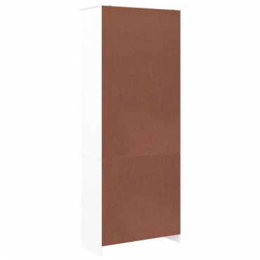 vidaXL Βιτρίνα Γυάλινη ALTA Λευκό 77x35x186,5cm από Μασίφ Ξύλο Πεύκου 1 τεμ.