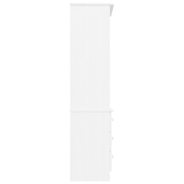 vidaXL Βιβλιοθήκη με Συρτάρια ALTA Λευκή 60x35x142cm Μασίφ Ξύλο Πεύκου 1 τεμ.