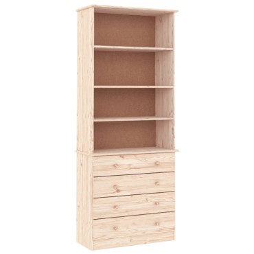 vidaXL Βιβλιοθήκη με Συρτάρια ALTA 77x35x186,5cm Μασίφ Ξύλο Πεύκου 1 τεμ.