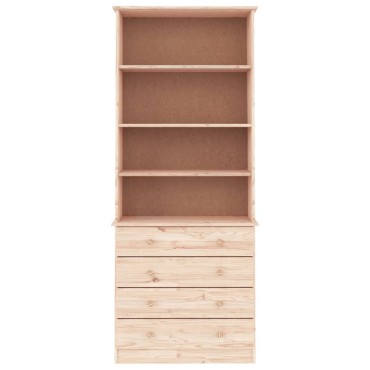 vidaXL Βιβλιοθήκη με Συρτάρια ALTA 77x35x186,5cm Μασίφ Ξύλο Πεύκου 1 τεμ.