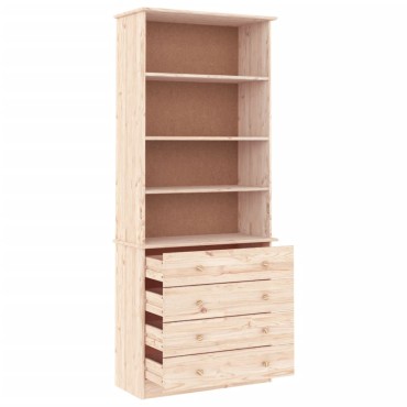 vidaXL Βιβλιοθήκη με Συρτάρια ALTA 77x35x186,5cm Μασίφ Ξύλο Πεύκου 1 τεμ.