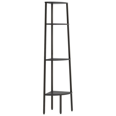 vidaXL Ραφιέρα Γωνιακή 4 Επίπεδων Μαύρη 45,5x31,5x150cm 1 τεμ.