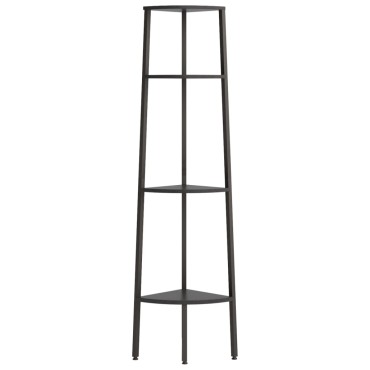 vidaXL Ραφιέρα Γωνιακή 4 Επίπεδων Μαύρη 45,5x31,5x150cm 1 τεμ.