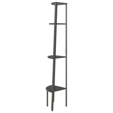 vidaXL Ραφιέρα Γωνιακή 4 Επίπεδων Μαύρη 45,5x31,5x150cm 1 τεμ.