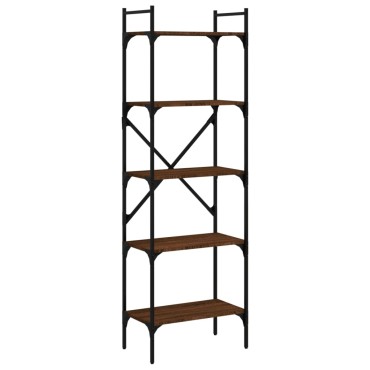 vidaXL Βιβλιοθήκη 5 Επιπέδων Καφέ Δρυς 56x31,5x174cm Επεξ. Ξύλο 1 τεμ.