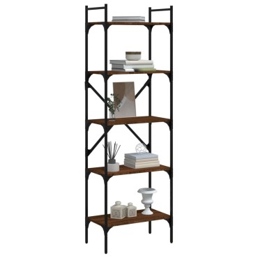 vidaXL Βιβλιοθήκη 5 Επιπέδων Καφέ Δρυς 56x31,5x174cm Επεξ. Ξύλο 1 τεμ.