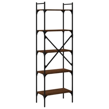 vidaXL Βιβλιοθήκη 5 Επιπέδων Καφέ Δρυς 56x31,5x174cm Επεξ. Ξύλο 1 τεμ.