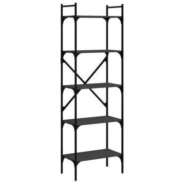 vidaXL Βιβλιοθήκη 5 Επιπέδων Μαύρη 56x31,5x174cm από Επεξ. Ξύλο 1 τεμ.