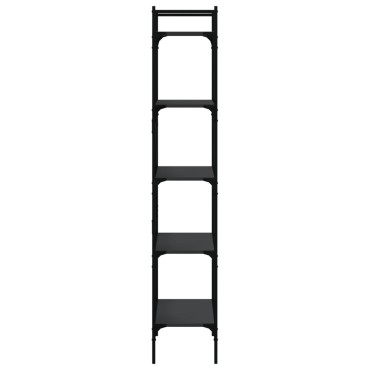vidaXL Βιβλιοθήκη 5 Επιπέδων Μαύρη 56x31,5x174cm από Επεξ. Ξύλο 1 τεμ.