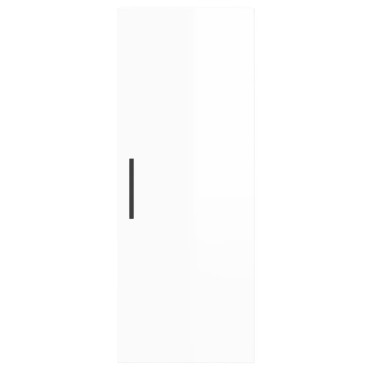 vidaXL Ντουλάπι Γυαλ. Λευκό 34,5x34x180cm από Επεξεργασμένο Ξύλο 1 τεμ.