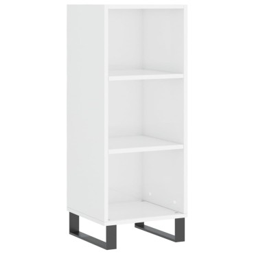 vidaXL Ντουλάπι Γυαλ. Λευκό 34,5x34x180cm από Επεξεργασμένο Ξύλο 1 τεμ.
