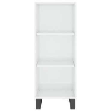 vidaXL Ντουλάπι Γυαλ. Λευκό 34,5x34x180cm από Επεξεργασμένο Ξύλο 1 τεμ.