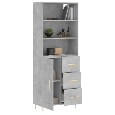 vidaXL Ντουλάπι Γκρι Σκυροδέματος 69,5x34x180cm Επεξεργασμένο Ξύλο 1 τεμ.