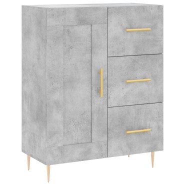 vidaXL Ντουλάπι Γκρι Σκυροδέματος 69,5x34x180cm Επεξεργασμένο Ξύλο 1 τεμ.