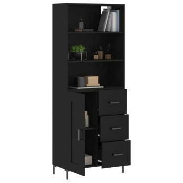 vidaXL Ντουλάπι Μαύρο 69,5x34x180cm από Επεξεργασμένο Ξύλο 1 τεμ.