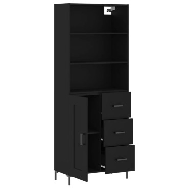 vidaXL Ντουλάπι Μαύρο 69,5x34x180cm από Επεξεργασμένο Ξύλο 1 τεμ.