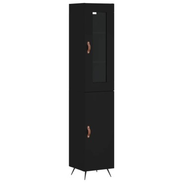 vidaXL Ντουλάπι Μαύρο 34,5x34x180cm από Επεξεργασμένο Ξύλο 1 τεμ.