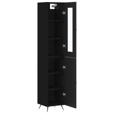 vidaXL Ντουλάπι Μαύρο 34,5x34x180cm από Επεξεργασμένο Ξύλο 1 τεμ.