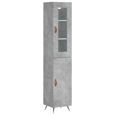 vidaXL Ντουλάπι Γκρι Σκυροδέματος 34,5x34x180cm Επεξεργασμένο Ξύλο 1 τεμ.