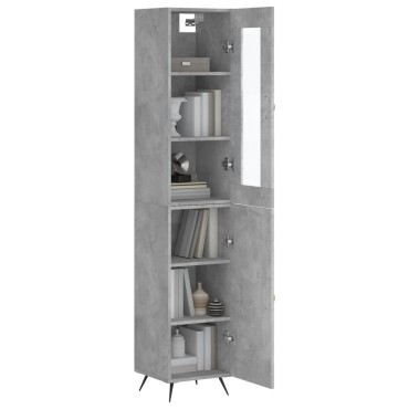 vidaXL Ντουλάπι Γκρι Σκυροδέματος 34,5x34x180cm Επεξεργασμένο Ξύλο 1 τεμ.