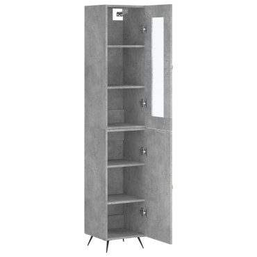 vidaXL Ντουλάπι Γκρι Σκυροδέματος 34,5x34x180cm Επεξεργασμένο Ξύλο 1 τεμ.