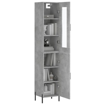 vidaXL Ντουλάπι Γκρι Σκυροδέματος 34,5x34x180cm Επεξεργασμένο Ξύλο 1 τεμ.