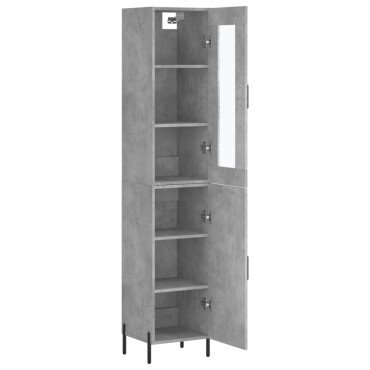 vidaXL Ντουλάπι Γκρι Σκυροδέματος 34,5x34x180cm Επεξεργασμένο Ξύλο 1 τεμ.