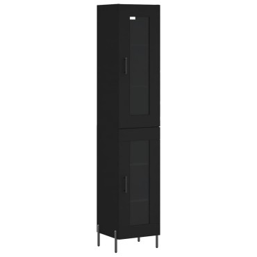 vidaXL Ντουλάπι Μαύρο 34,5x34x180cm από Επεξεργασμένο Ξύλο 1 τεμ.