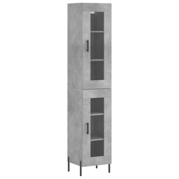 vidaXL Ντουλάπι Γκρι Σκυροδέματος 34,5x34x180cm Επεξεργασμένο Ξύλο 1 τεμ.