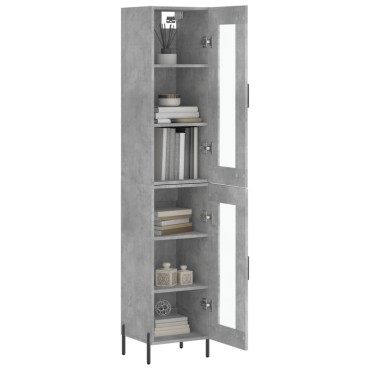vidaXL Ντουλάπι Γκρι Σκυροδέματος 34,5x34x180cm Επεξεργασμένο Ξύλο 1 τεμ.