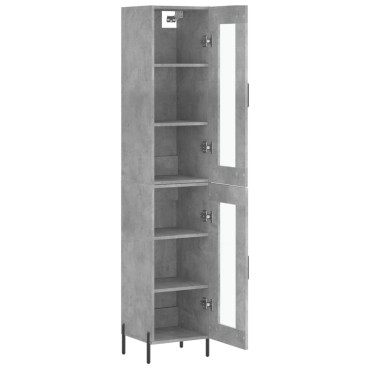 vidaXL Ντουλάπι Γκρι Σκυροδέματος 34,5x34x180cm Επεξεργασμένο Ξύλο 1 τεμ.