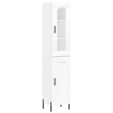 vidaXL Ντουλάπι Λευκό 34,5x34x180cm από Επεξεργασμένο Ξύλο 1 τεμ.
